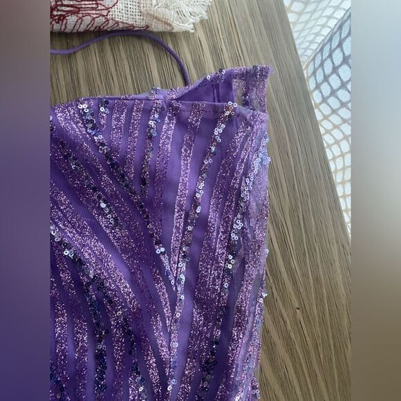 NWT Hello Molly Shimmering Star Sequin Mini Dress Purple  Sz XS Sleeveless - Picture 10 of 16